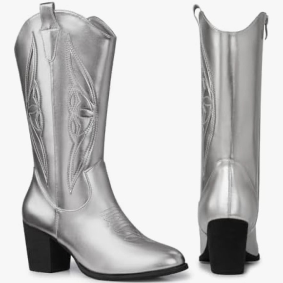 Silver Cowgirl Boots Size 10 - Picture 9 of 10